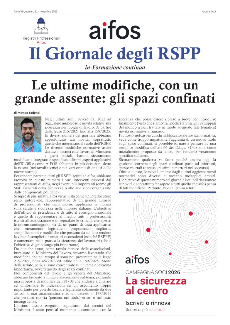 Il Giornale degli RSPP - Novembre 2025